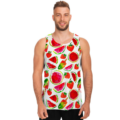 Summer Fruits Watermelon Pattern Print Men's Tank Top