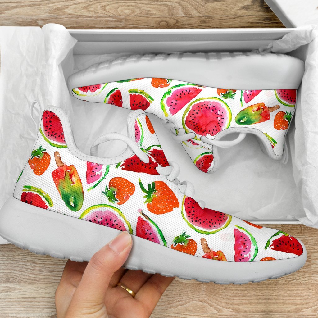 Summer Fruits Watermelon Pattern Print Mesh Knit Shoes GearFrost