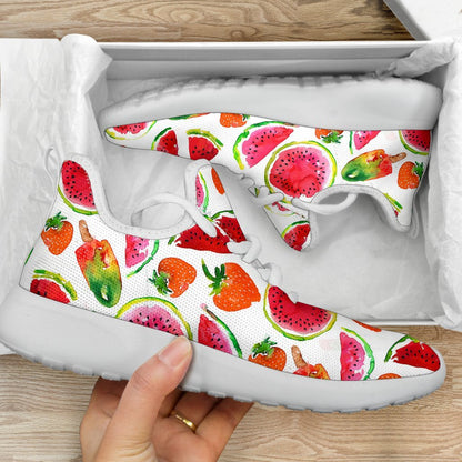 Summer Fruits Watermelon Pattern Print Mesh Knit Shoes GearFrost