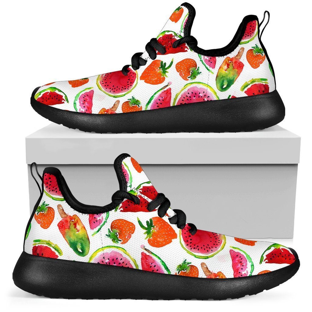 Summer Fruits Watermelon Pattern Print Mesh Knit Shoes GearFrost