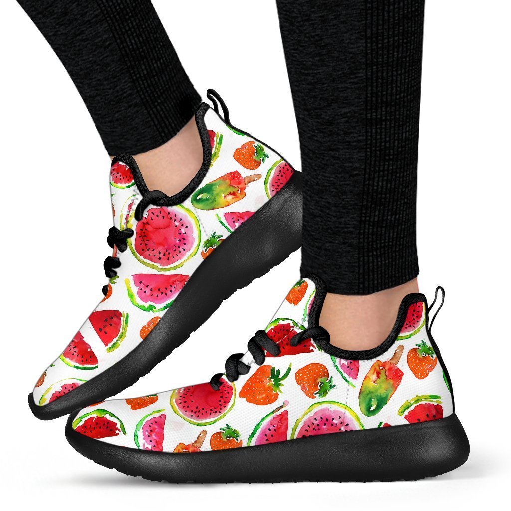 Summer Fruits Watermelon Pattern Print Mesh Knit Shoes GearFrost