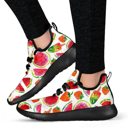 Summer Fruits Watermelon Pattern Print Mesh Knit Shoes GearFrost
