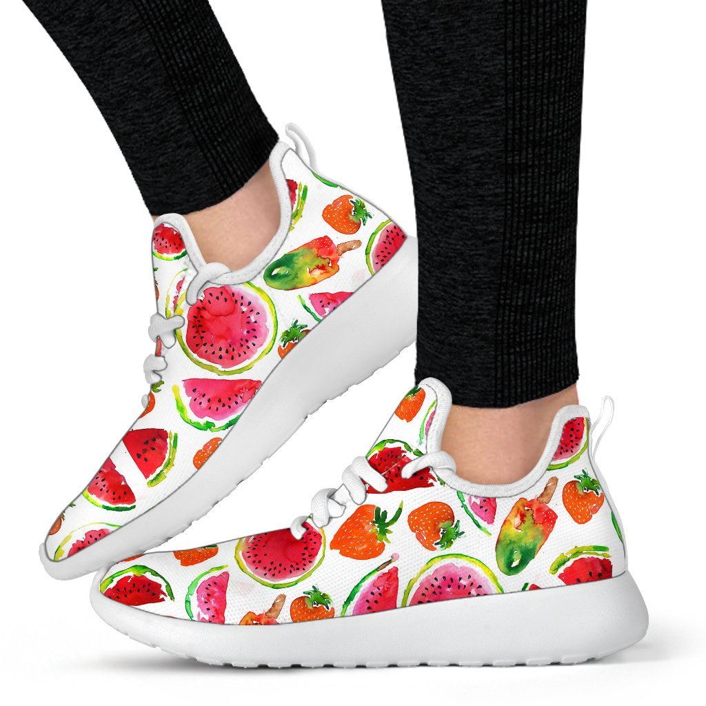Summer Fruits Watermelon Pattern Print Mesh Knit Shoes GearFrost