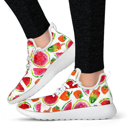 Summer Fruits Watermelon Pattern Print Mesh Knit Shoes GearFrost