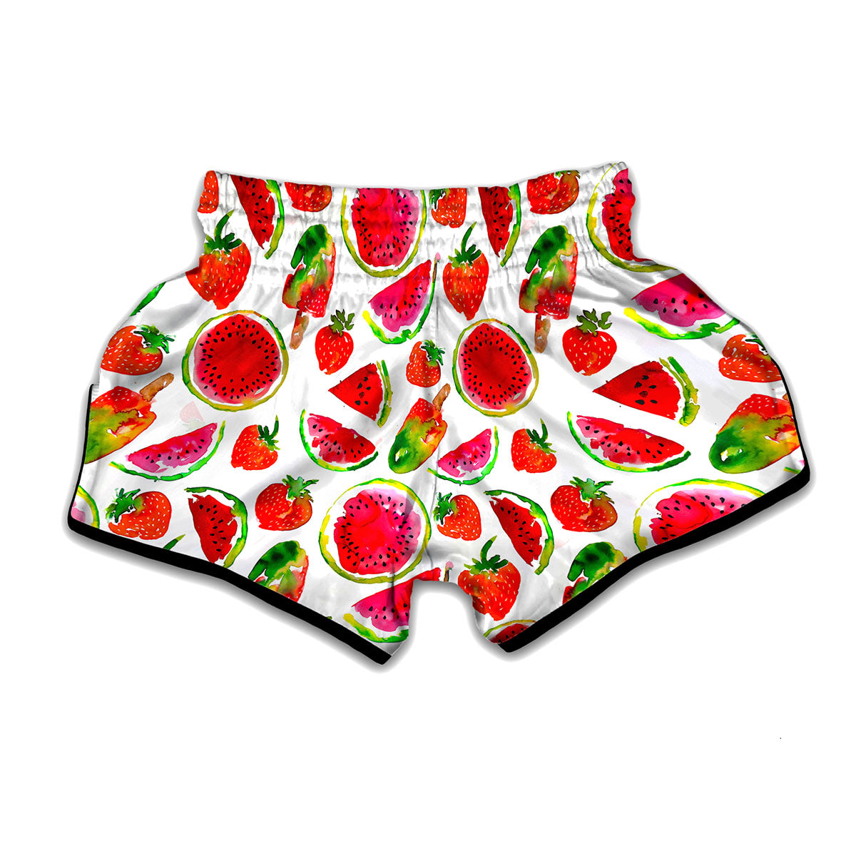 Summer Fruits Watermelon Pattern Print Muay Thai Boxing Shorts