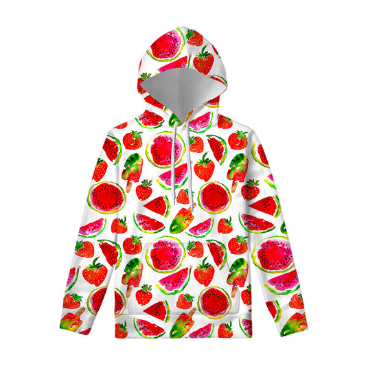Summer Fruits Watermelon Pattern Print Pullover Hoodie