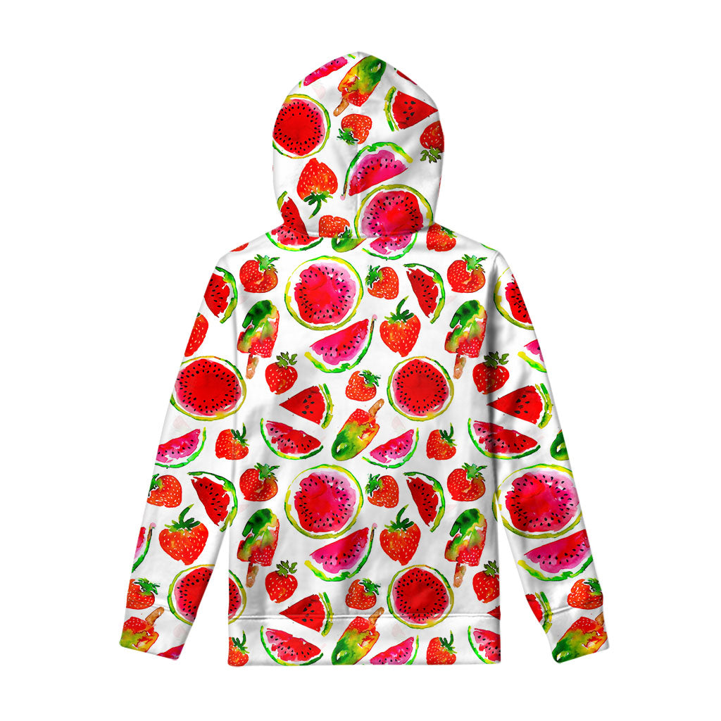 Summer Fruits Watermelon Pattern Print Pullover Hoodie
