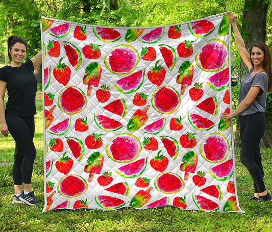 Summer Fruits Watermelon Pattern Print Quilt