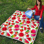 Summer Fruits Watermelon Pattern Print Quilt