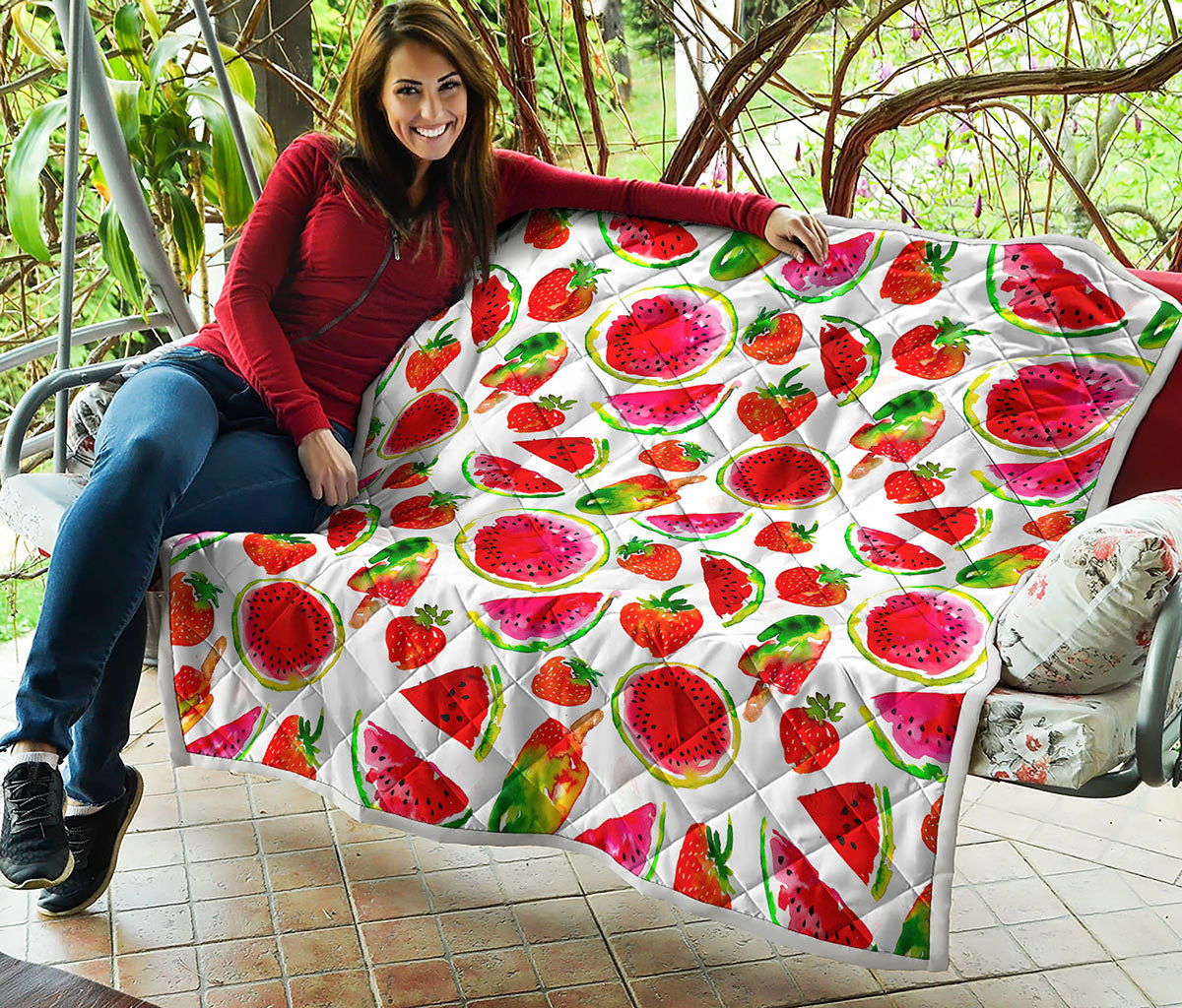 Summer Fruits Watermelon Pattern Print Quilt