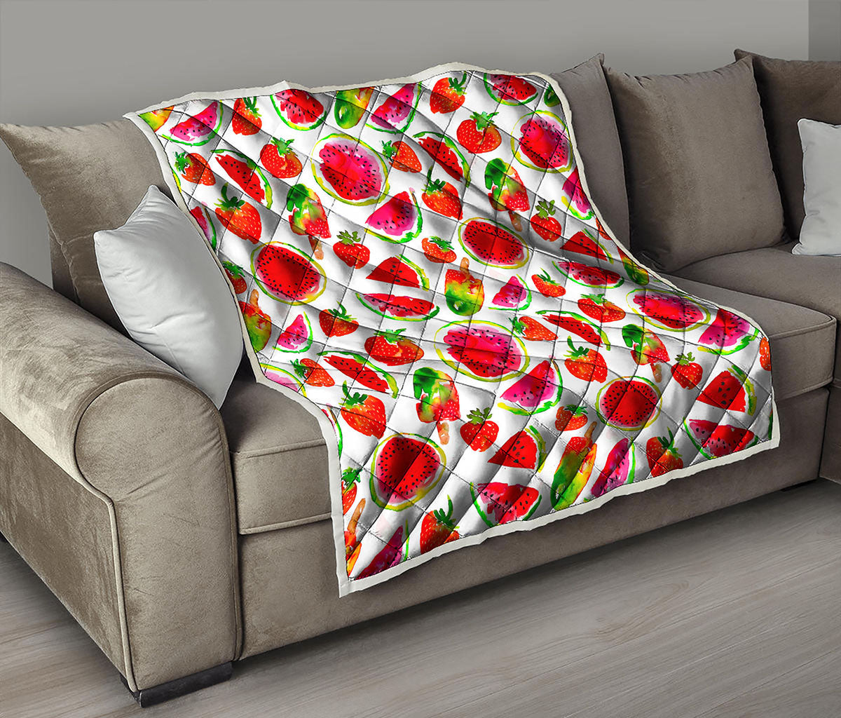 Summer Fruits Watermelon Pattern Print Quilt