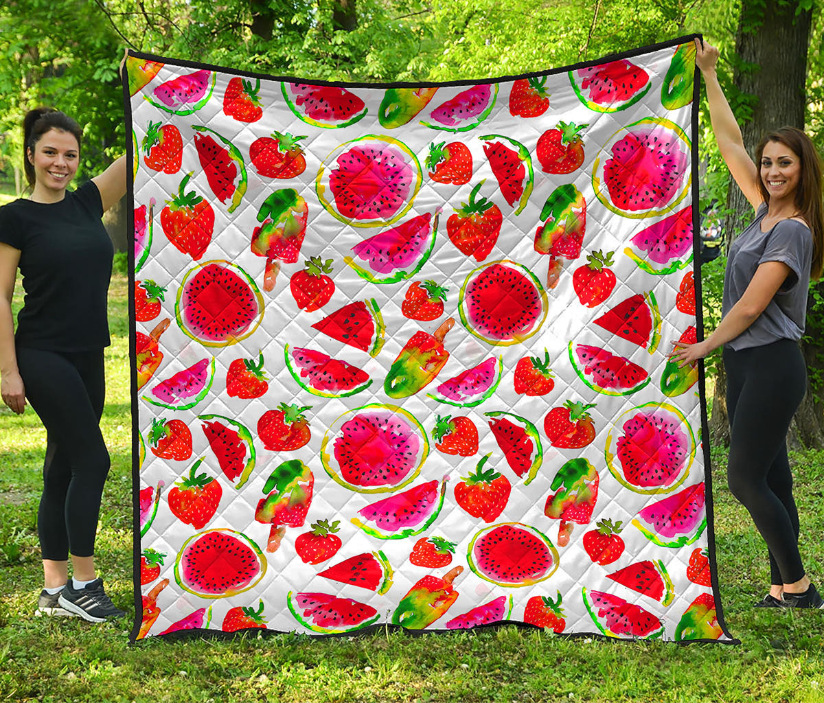 Summer Fruits Watermelon Pattern Print Quilt