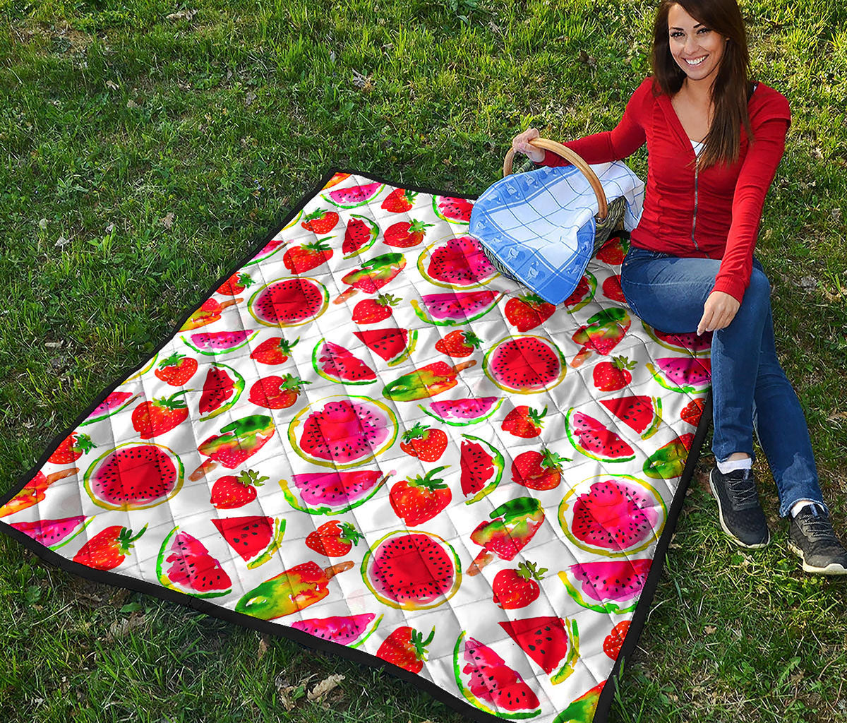Summer Fruits Watermelon Pattern Print Quilt