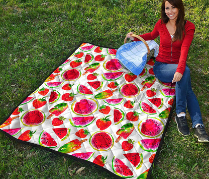 Summer Fruits Watermelon Pattern Print Quilt