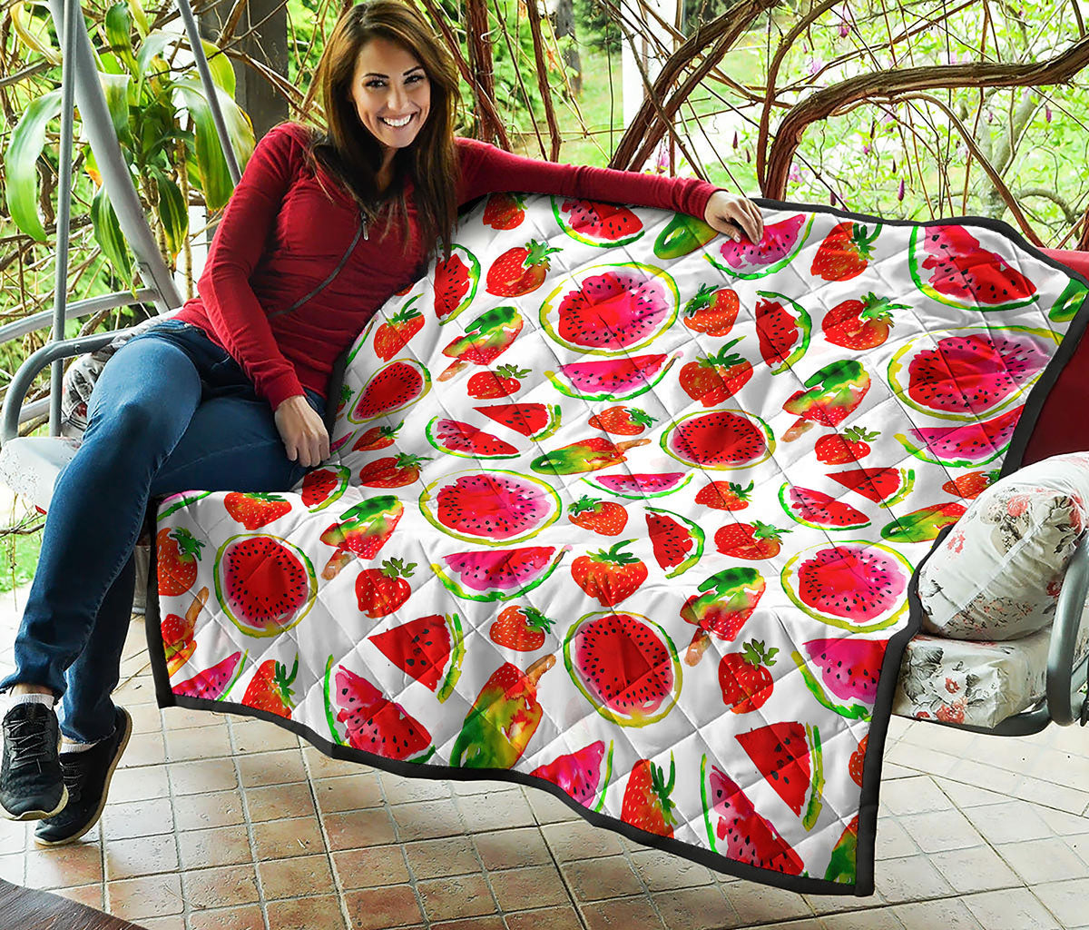 Summer Fruits Watermelon Pattern Print Quilt