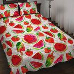 Summer Fruits Watermelon Pattern Print Quilt Bed Set