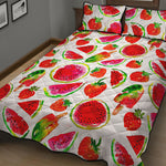 Summer Fruits Watermelon Pattern Print Quilt Bed Set
