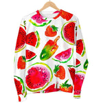 Summer Fruits Watermelon Pattern Print Women's Crewneck Sweatshirt GearFrost