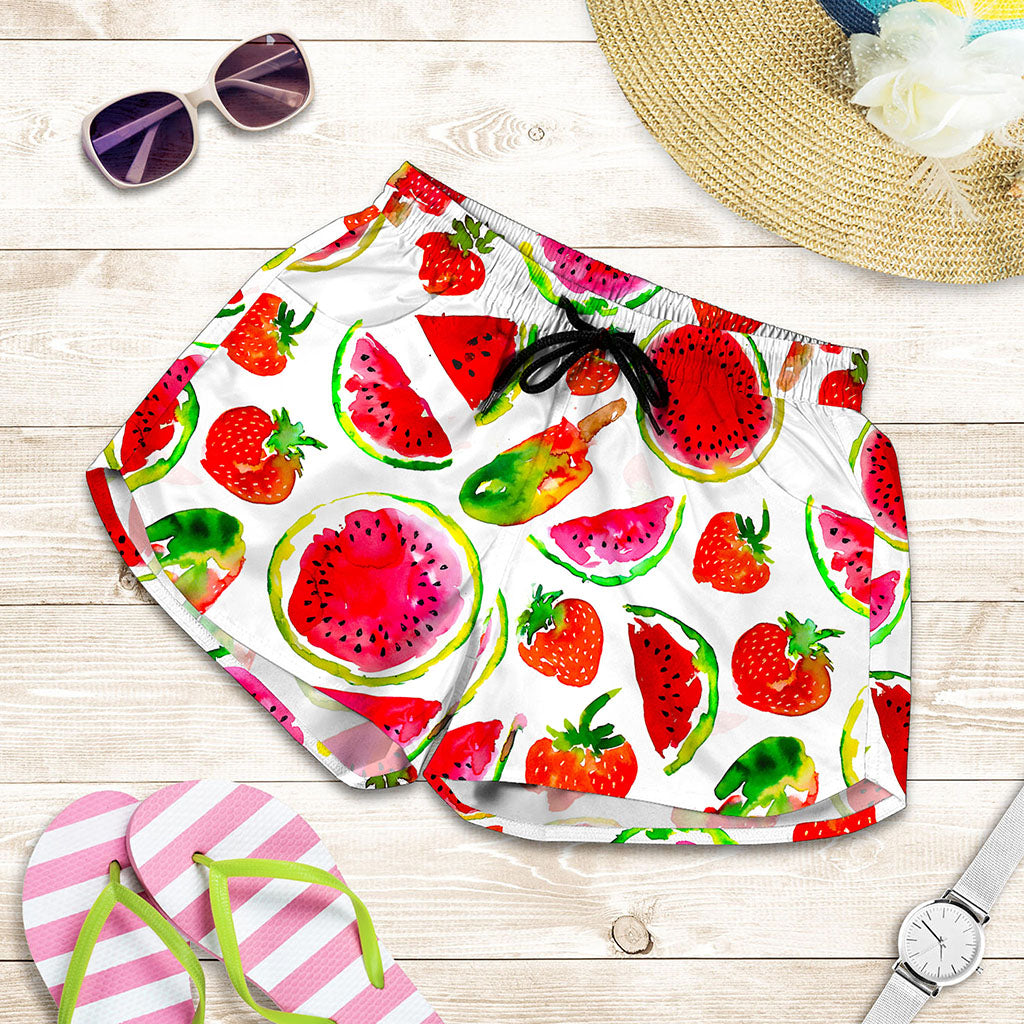 Summer Fruits Watermelon Pattern Print Women's Shorts