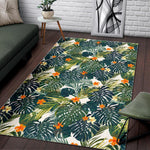 Summer Hawaiian Leaves Pattern Print Area Rug GearFrost