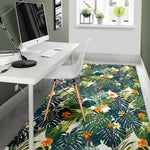 Summer Hawaiian Leaves Pattern Print Area Rug GearFrost