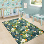 Summer Hawaiian Leaves Pattern Print Area Rug GearFrost