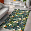 Summer Hawaiian Leaves Pattern Print Area Rug GearFrost