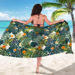 Summer Hawaiian Leaves Pattern Print Beach Sarong Wrap