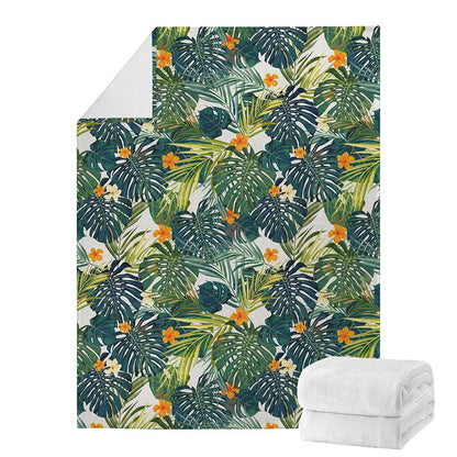 Summer Hawaiian Leaves Pattern Print Blanket