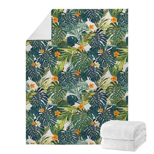 Summer Hawaiian Leaves Pattern Print Blanket