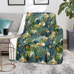 Summer Hawaiian Leaves Pattern Print Blanket