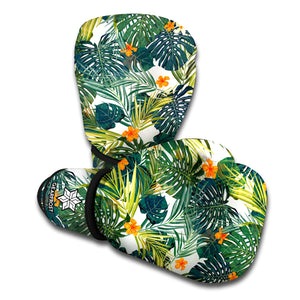 Summer Hawaiian Leaves Pattern Print Boxing Gloves