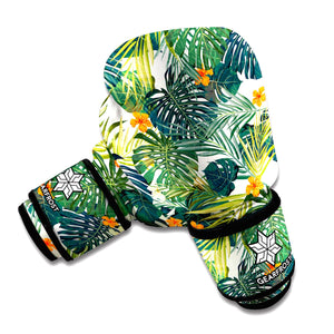 Summer Hawaiian Leaves Pattern Print Boxing Gloves