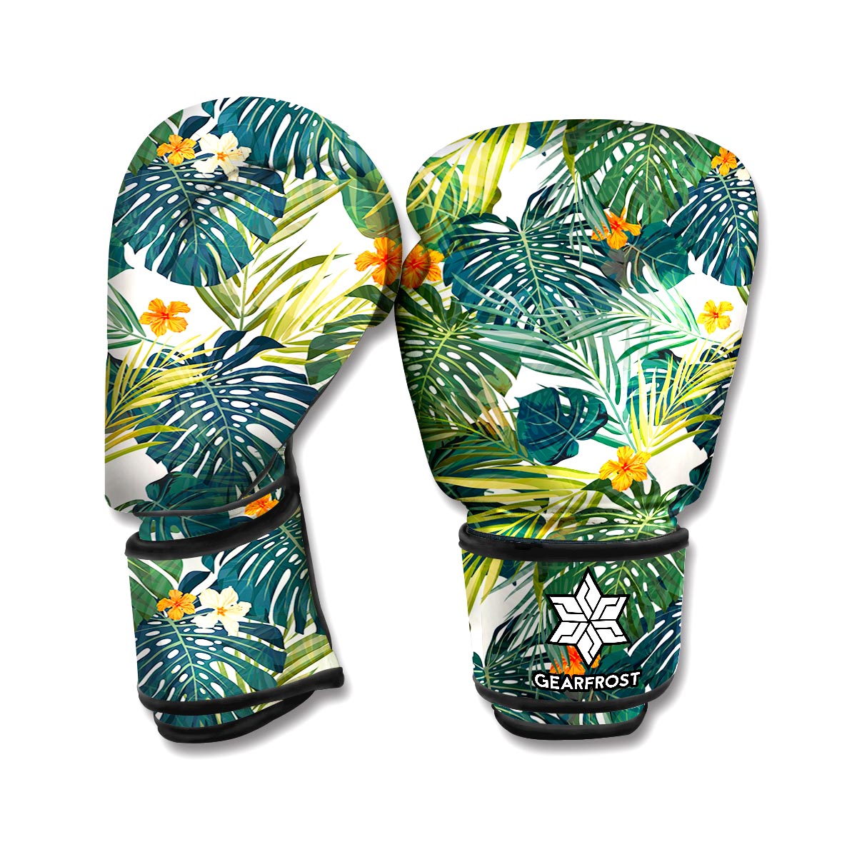 Summer Hawaiian Leaves Pattern Print Boxing Gloves