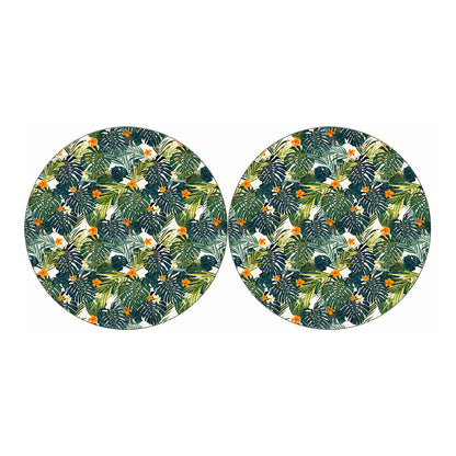 Summer Hawaiian Leaves Pattern Print Car Coasters