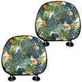 Summer Hawaiian Leaves Pattern Print Car Headrest Covers