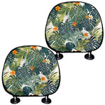 Summer Hawaiian Leaves Pattern Print Car Headrest Covers