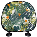 Summer Hawaiian Leaves Pattern Print Car Headrest Covers