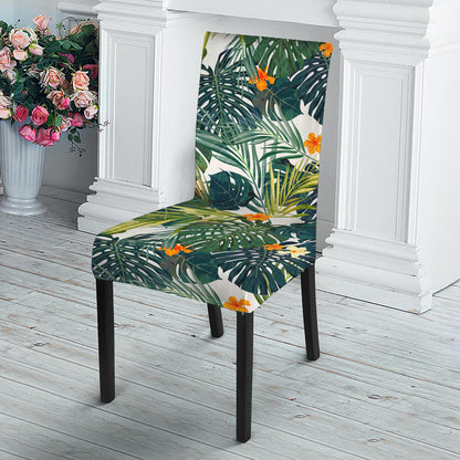 Summer Hawaiian Leaves Pattern Print Dining Chair Slipcover
