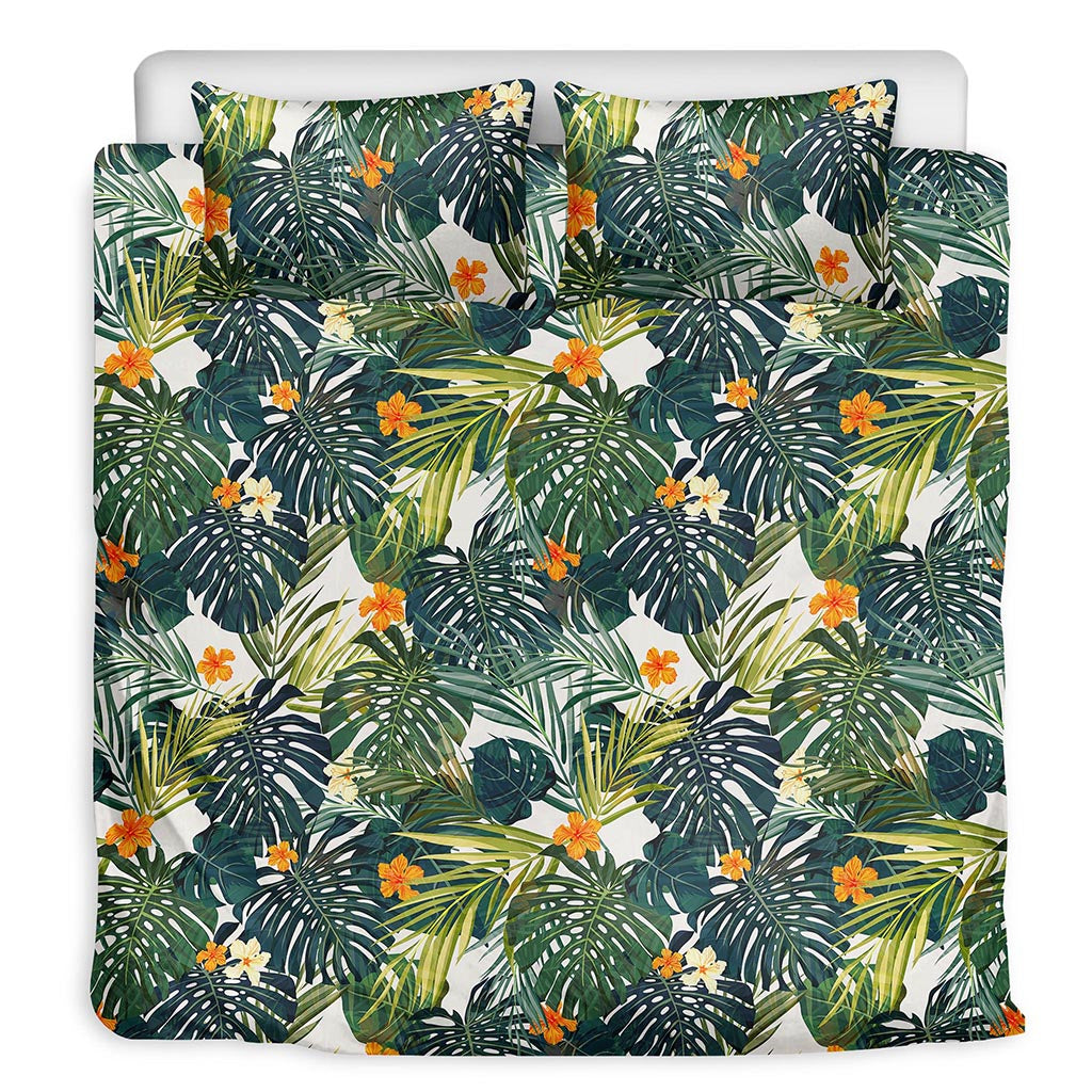 Summer Hawaiian Leaves Pattern Print Duvet Cover Bedding Set