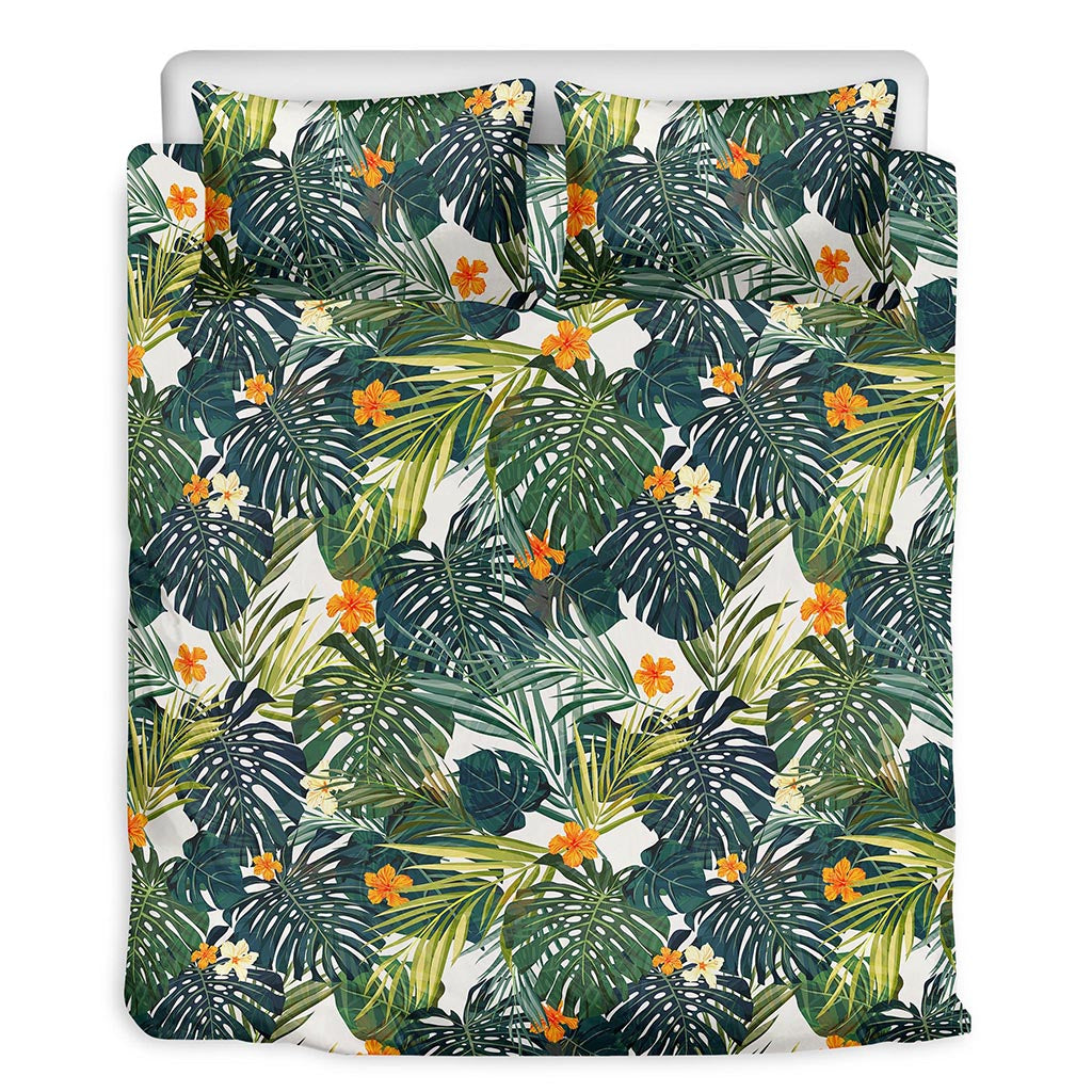 Summer Hawaiian Leaves Pattern Print Duvet Cover Bedding Set