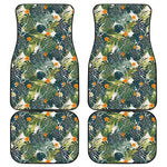 Summer Hawaiian Leaves Pattern Print Front and Back Car Floor Mats