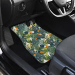 Summer Hawaiian Leaves Pattern Print Front and Back Car Floor Mats
