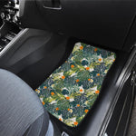 Summer Hawaiian Leaves Pattern Print Front and Back Car Floor Mats