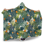 Summer Hawaiian Leaves Pattern Print Hooded Blanket
