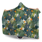 Summer Hawaiian Leaves Pattern Print Hooded Blanket
