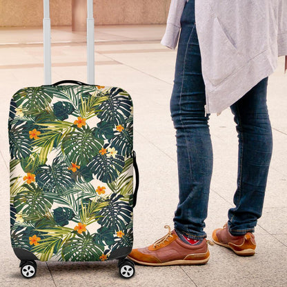 Summer Hawaiian Leaves Pattern Print Luggage Cover GearFrost