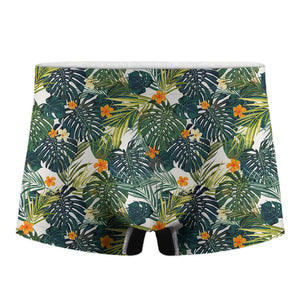 Summer Hawaiian Leaves Pattern Print Men's Boxer Briefs