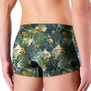 Summer Hawaiian Leaves Pattern Print Men's Boxer Briefs