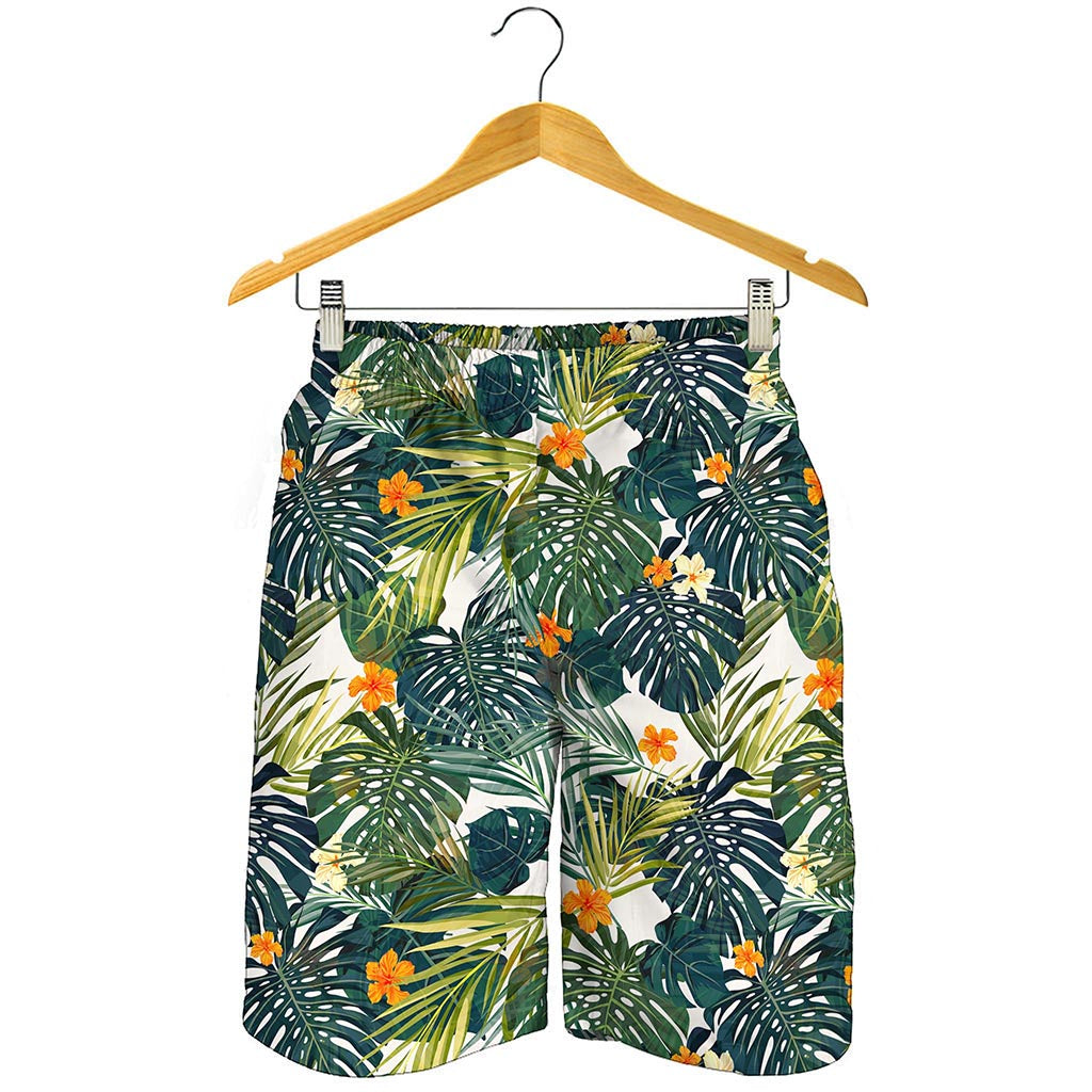 Summer Hawaiian Leaves Pattern Print Men's Shorts